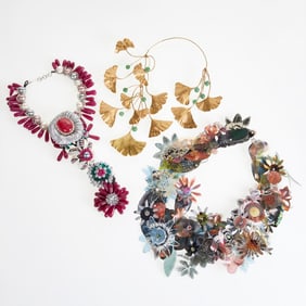 A selection of floral necklaces