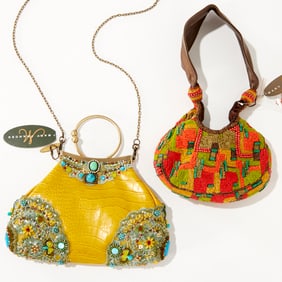 (2) Mary Frances embellished handbags