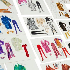 Original concept drawings for "Iris" paper dolls
