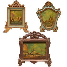Canaletto (manner), (3) oils on panel