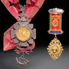 (2) Antique British sterling Fraternal medals