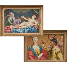 Continental School, (2) miniature paintings