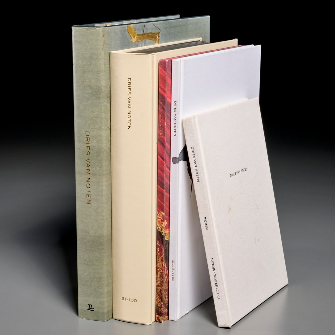 Dries Van Noten, (5) vols. fashion: Dries Van Noten, (5) vols. fashion, Includes: Dries Van Noten Inspirations, exhibition catalogue, 2014; Dries Van Noten 51-100, Lannoo, Vol. 2 of "One Hundred Shows"; 2017; Men Autumn-Winter 2016-17,