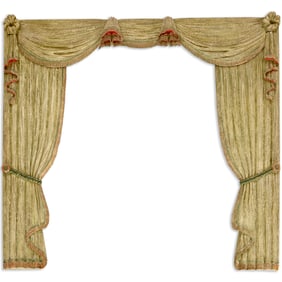 Large Venetian trompe l'oeil window valence