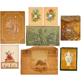 Group (8) Design paintings and panels