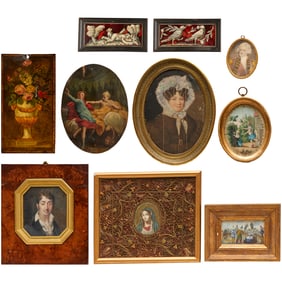 Collection (10) miniature paintings & engravings