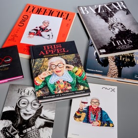 Iris Apfel, books and magazines, one signed