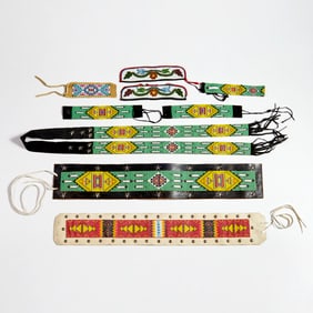 Group Native American beaded belts and bands