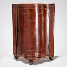 Continental Baroque parquetry corner cabinet