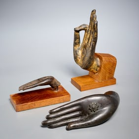 (3) Southeast Asian bronze hands of Buddha