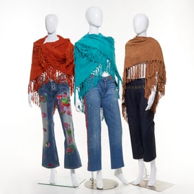 Group of designer novelty denim