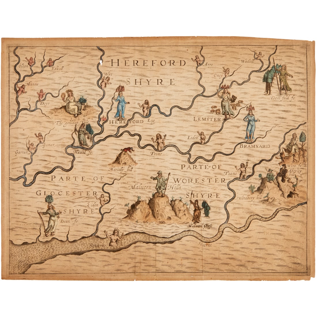 William Hole, map, Michael Drayton's Poly-Olbion (1 of 7)