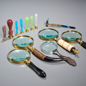 Antique desk accessory collection