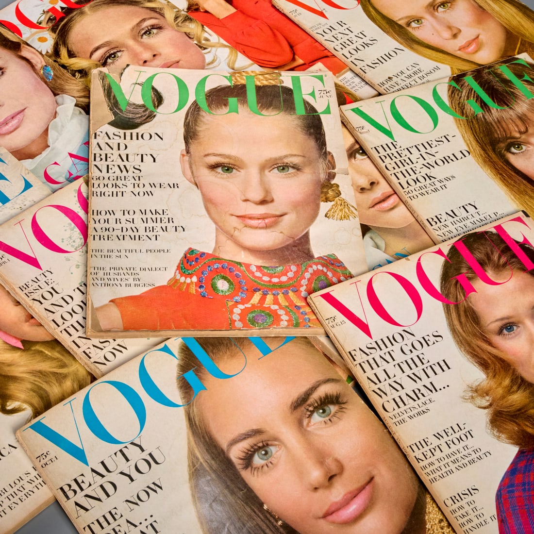 Vintage Vogue Magazine, (12) issues, 1968 (1 of 4)