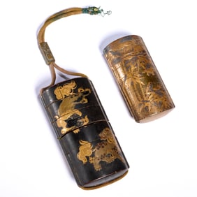 (2) Japanese Meiji inro cases