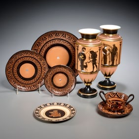 Neo-Grec Attic style pottery and glass collection