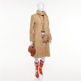 Tweed wool coat dress