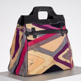 Emilio Pucci Velvet tote, black combo