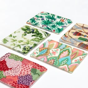 (5) Pierre Frey acrylic serving trays