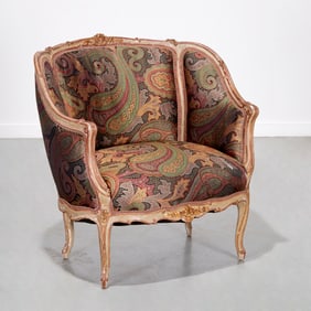 Antique Louis XV painted and gilt marquise