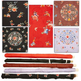 (5) Partial bolts of Chinese embroidered silk