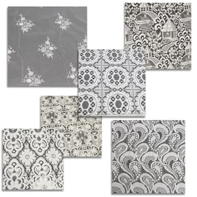 (6) Partial bolts of lace, incl. Chinoiserie