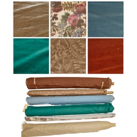 (6) Partial bolts of velvet fabric, incl. Art Deco