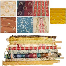 (10) Bolts of silk fabric, incl. Bees