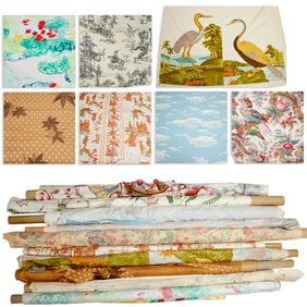 (10) Partial bolts cotton prints, incl. birds