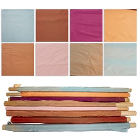 (8) Partial bolts of solid satin fabric
