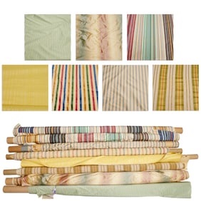 (8) Partial bolts of assorted silk stripe fabric