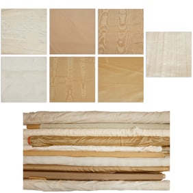 (10) Partial bolts neutral fabric, incl moire silk