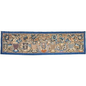 Antique Chinese embroidered silk altar cloth