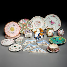 (19) Piece antique Asian porcelain collection