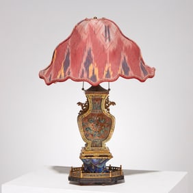 Edward Farmer (style) Chinese bronze lamp