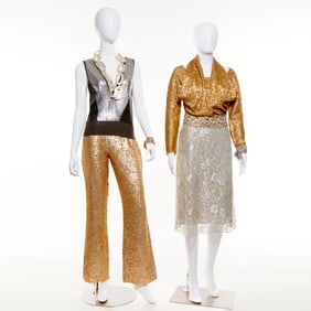 Selection of silver & gold evening wear separates