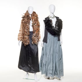 Two evening wear skirt ensembles