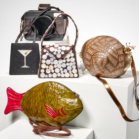 Group of whimsical handbags