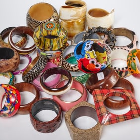 Group of assorted costume jewelry bangle bracelets