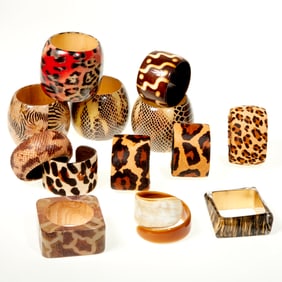 Selection of animal inspired print bangles