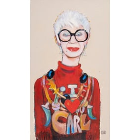 Michael Vollbracht, portrait of Iris Apfel