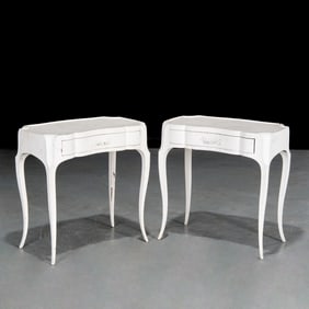 Pair Baker Louis XV Provincial end tables