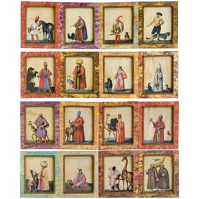 (16) Antique Turkish engraving reproductions
