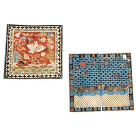 (2) Chinese civil rank badges, Exhibited
