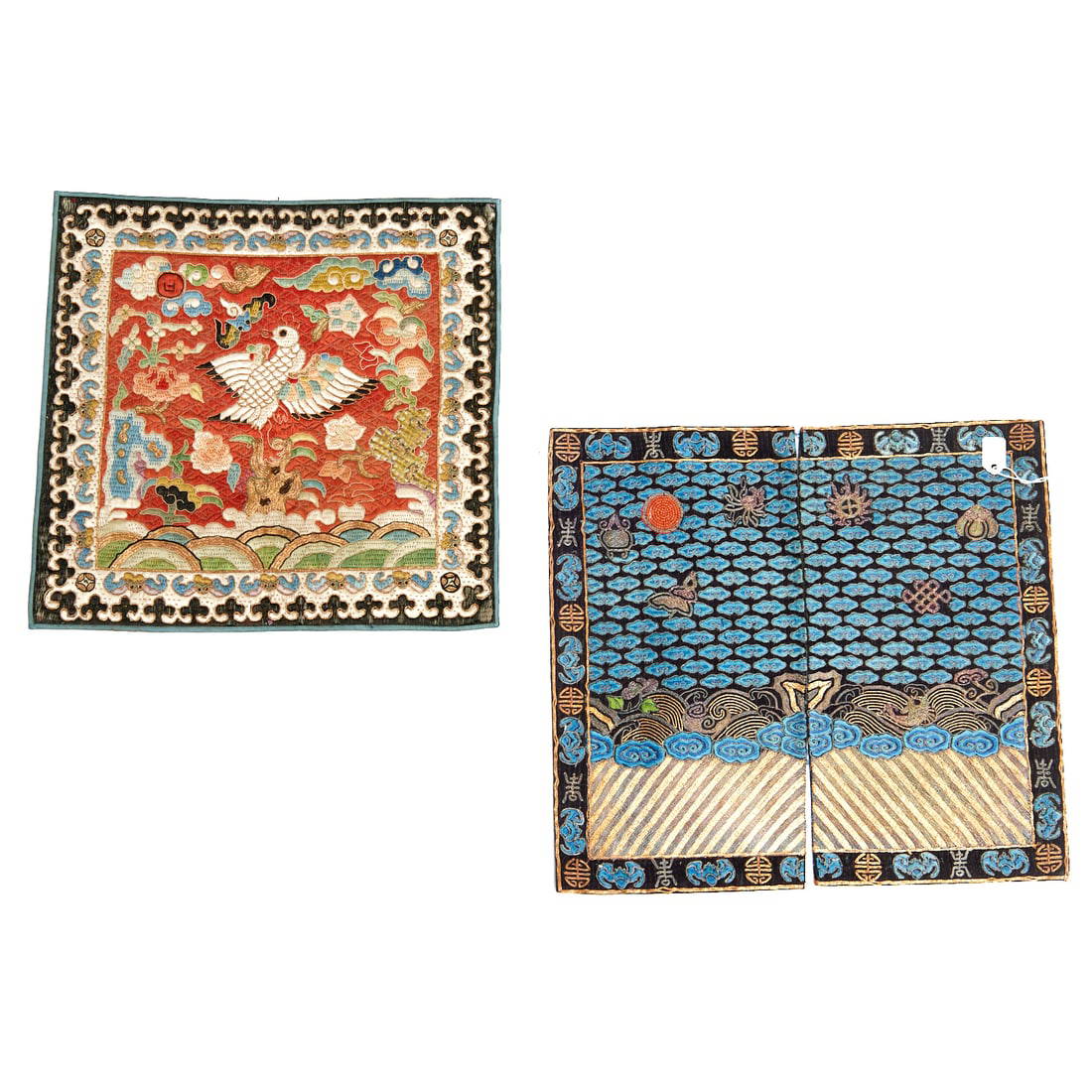 (2) Chinese civil rank badges, Exhibited