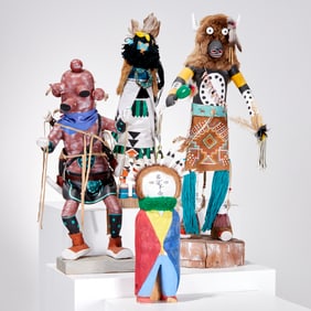Group (4) large Kachina dolls