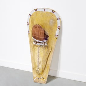 Ute beaded hide cradleboard