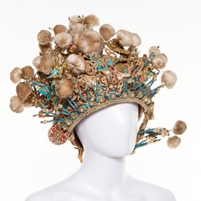 Antique Chinese kingfisher headdress