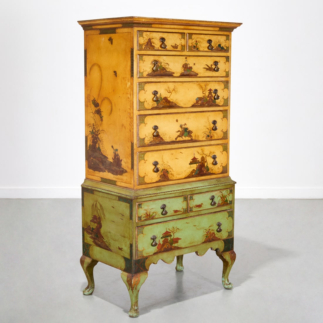 Georgian style Chinoiserie lacquer high boy (1 of 7)