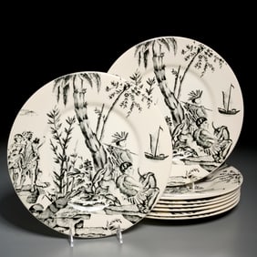 Set (8) Pierre Deux "Lafayette" dinner plates